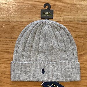 Polo Ralph Lauren Men's Skull Cap Beanie Hat Grey NWT